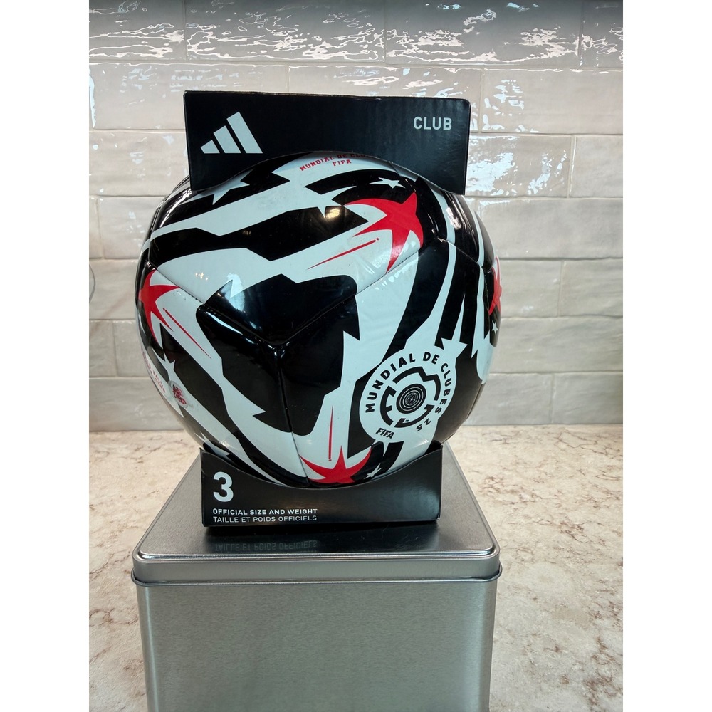 Adidas FIFA Club World Cup 25 Soccer Ball Size 3 Black White Red IX4055 NEW